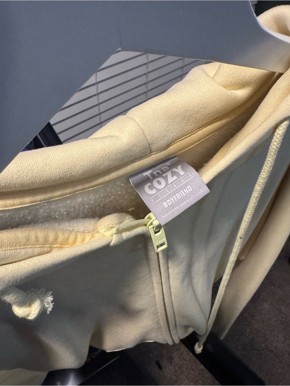 TNA Cozy Boyfriend Zip Hoodie - Cream Yellow